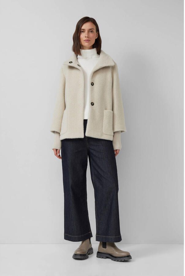 S.Oliver BLACK LABEL Regular fit jack met lange ribgebreide manchetten