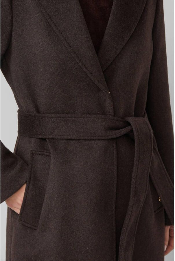 S.Oliver BLACK LABEL Regular fit lange wollen jas met tailleriem om te strikken - Foto 1