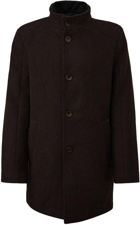 S.Oliver BLACK LABEL wollen twill tussenjas bruin