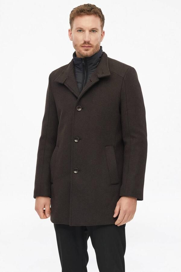 S.Oliver BLACK LABEL wollen twill tussenjas bruin