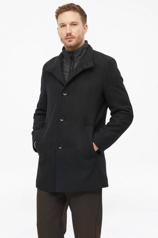 S.Oliver BLACK LABEL wollen twill tussenjas zwart