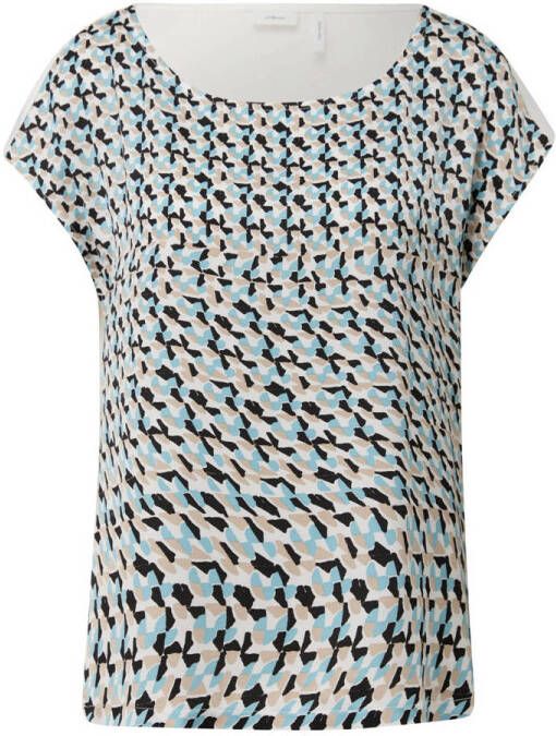 S.Oliver BLACK LABEL T-shirt met all-over motief model 'Dezember'