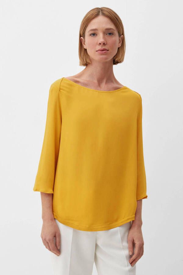 S.Oliver BLACK LABEL blousetop met boothals geel