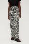 S.Oliver BLACK LABEL wide leg broek met linnen en all over print zwart wit - Thumbnail 1