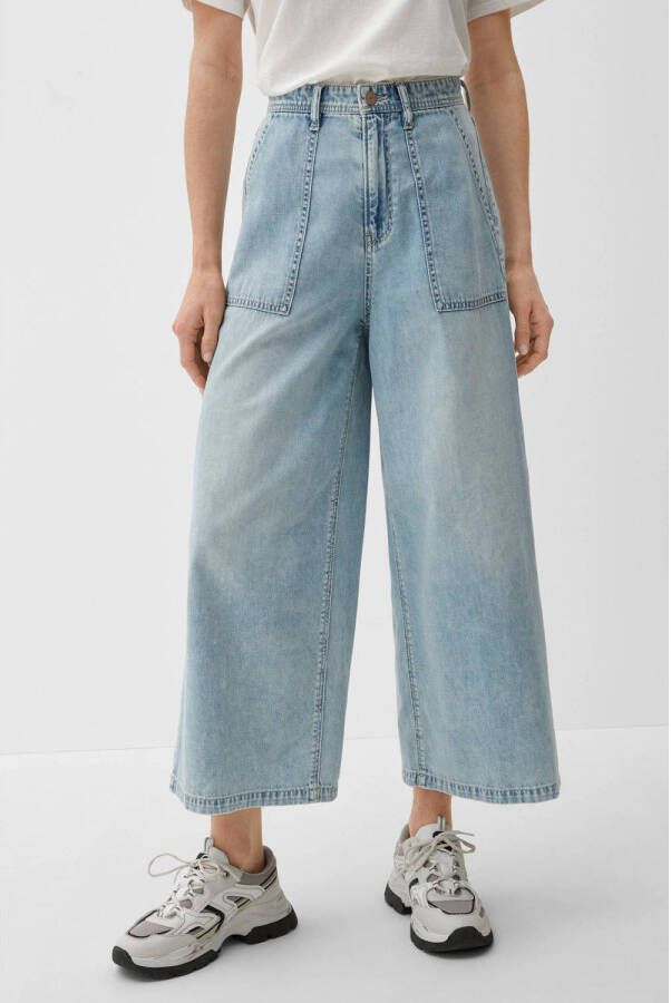 S.Oliver cropped high waist loose fit jeans light blue denim