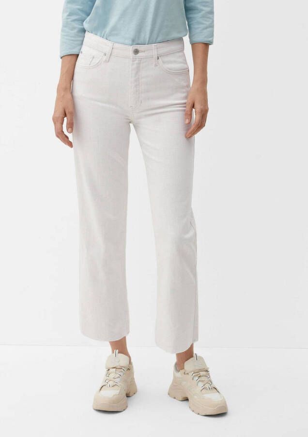 S.Oliver cropped high waist straight fit jeans wit