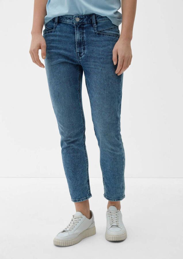 S.Oliver cropped slim fit jeans medium blue denim