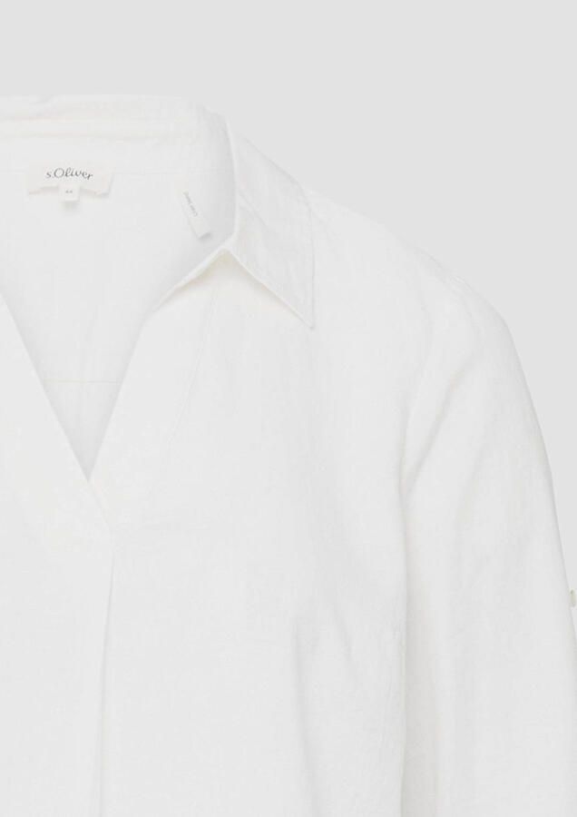 S.Oliver Curve blouse met linnen ecru - Foto 2
