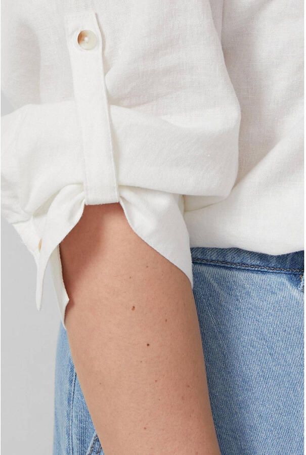 S.Oliver Curve blouse met linnen ecru - Foto 3