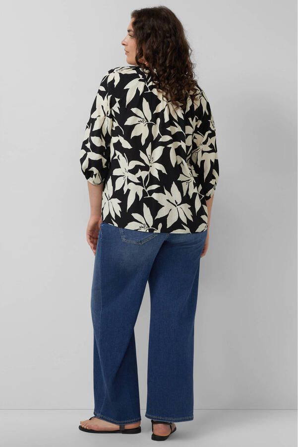 S.Oliver Curve gebloemde blouse zwart - Foto 2