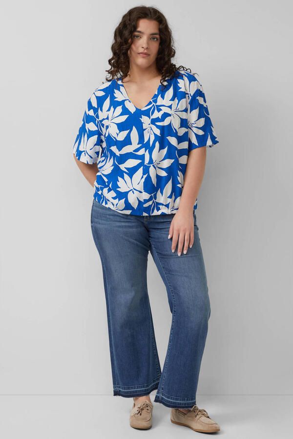 S.Oliver Curve gebloemde top blauw - Foto 2
