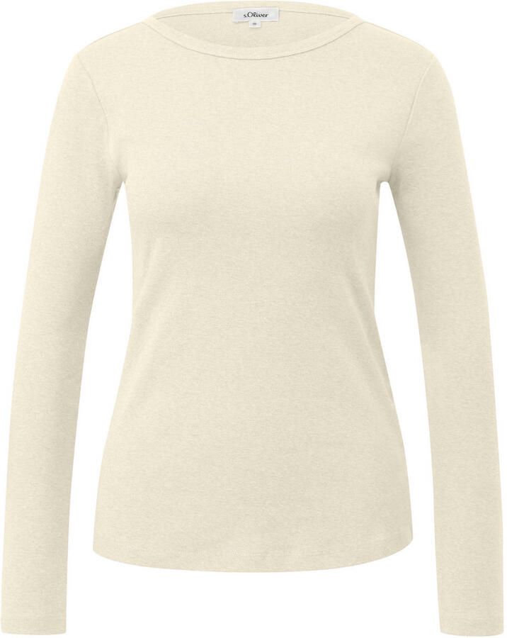 S.Oliver Curve gebreide top Plus Size ecru
