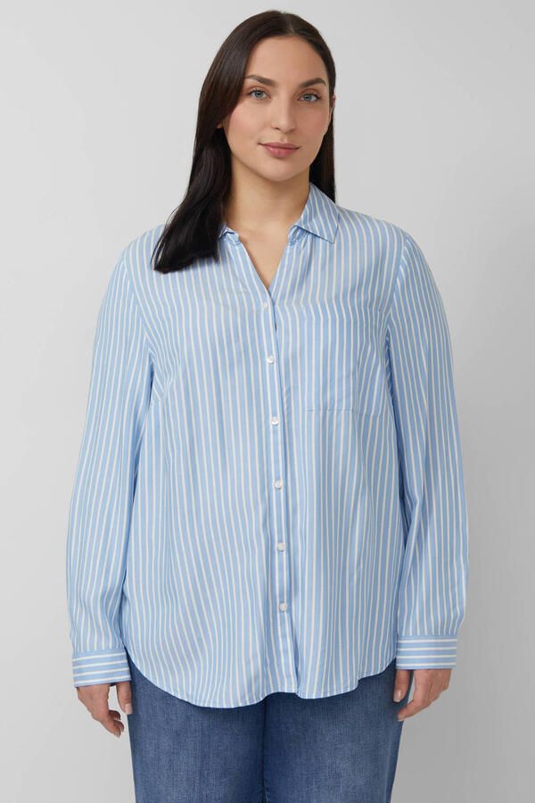 S.Oliver Curve gestreepte blouse lichtblauw