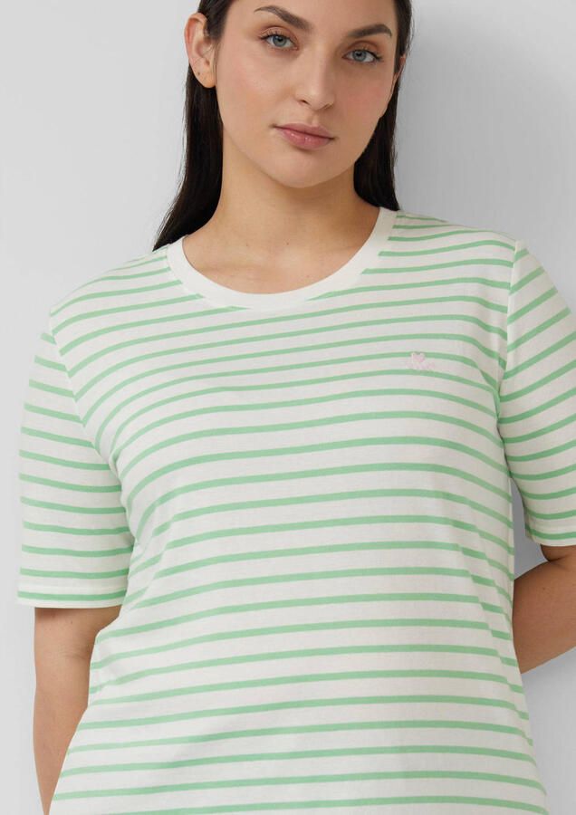 S.Oliver Curve gestreepte T-shirt lichtgroen - Foto 3