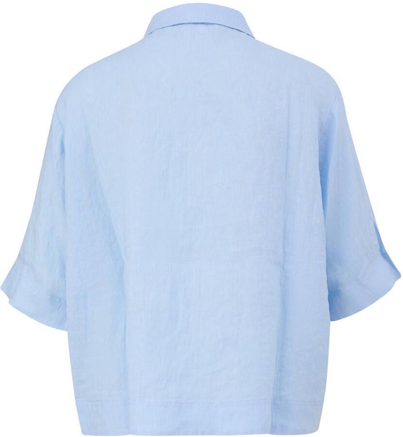 S.Oliver Curve linnen blouse lichtblauw