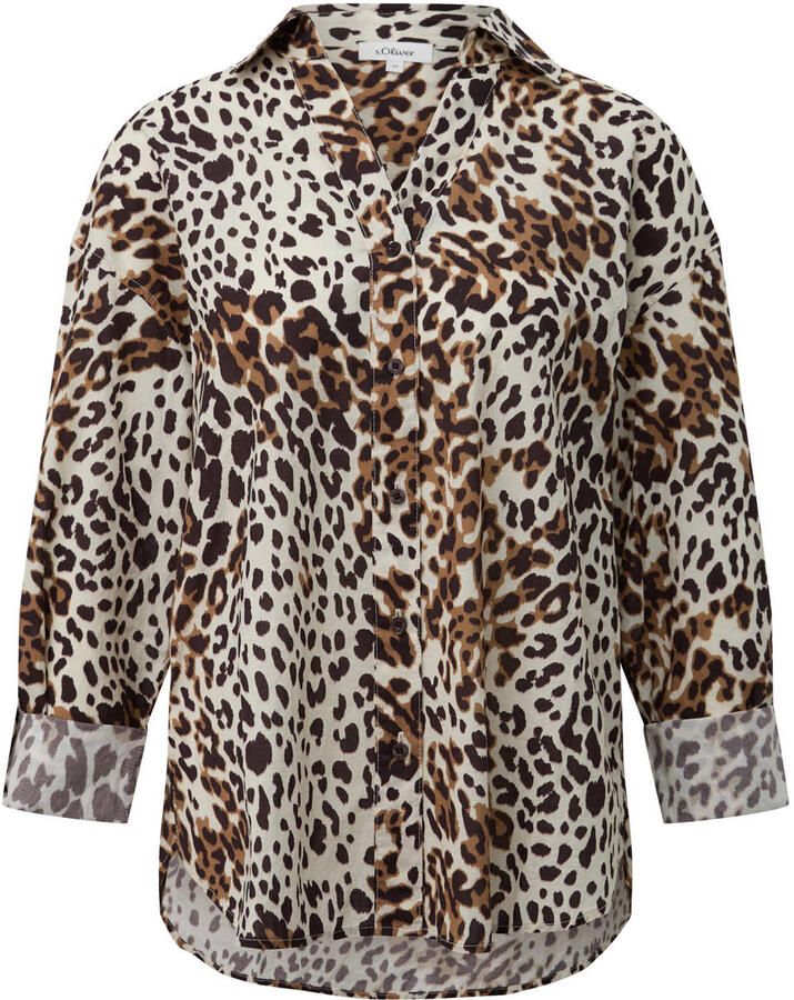 S.Oliver Curve Plus Size blouse met panterprint