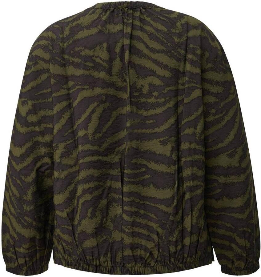 S.Oliver Curve Plus Size blousetop met print kaki