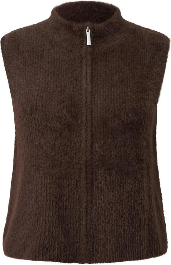 S.Oliver Curve Plus Size gebreid gilet donkerbruin