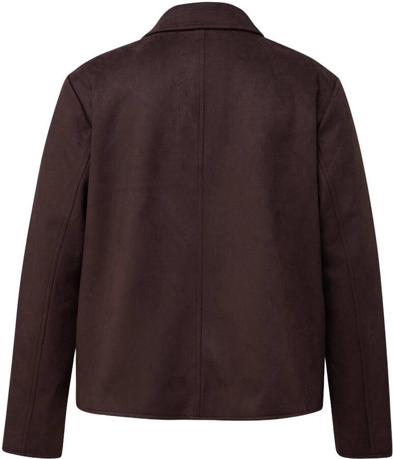 S.Oliver Curve Plus Size imitatieleren jas donkerbruin