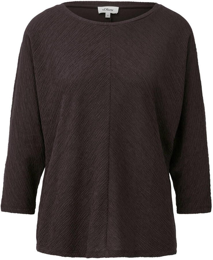 S.Oliver Curve Plus Size top donkerbruin