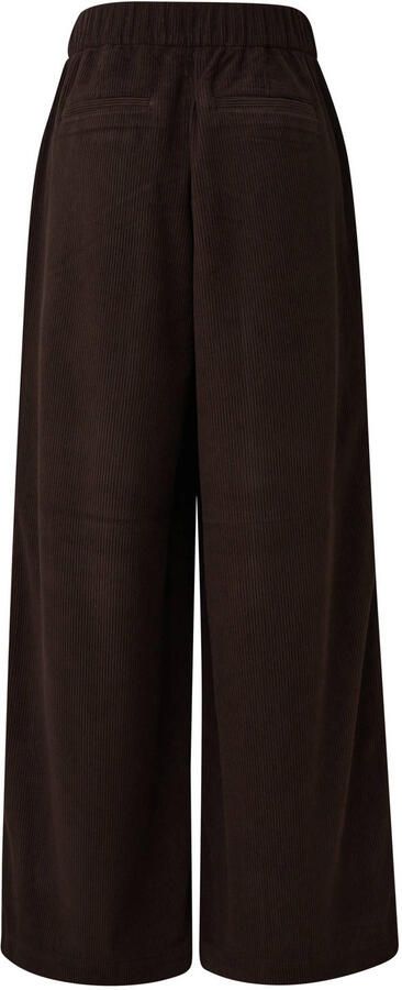 S.Oliver Curve Plus Size wide leg corduroy casual broek donkerbruin