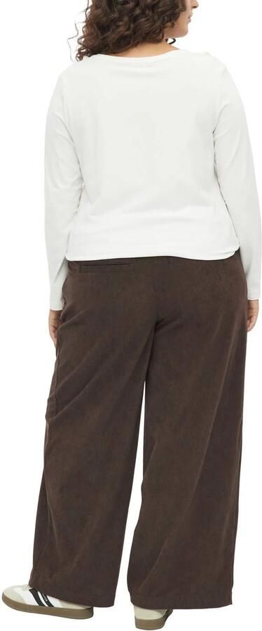 S.Oliver Curve Plus Size wide leg corduroy casual broek donkerbruin - Foto 2