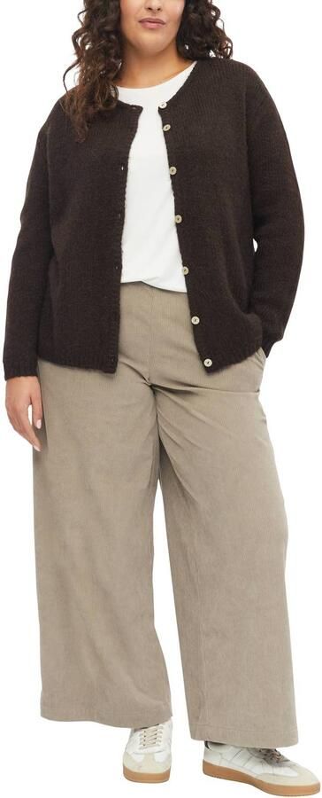 S.Oliver Curve Plus Size wide leg corduroy casual broek grijs