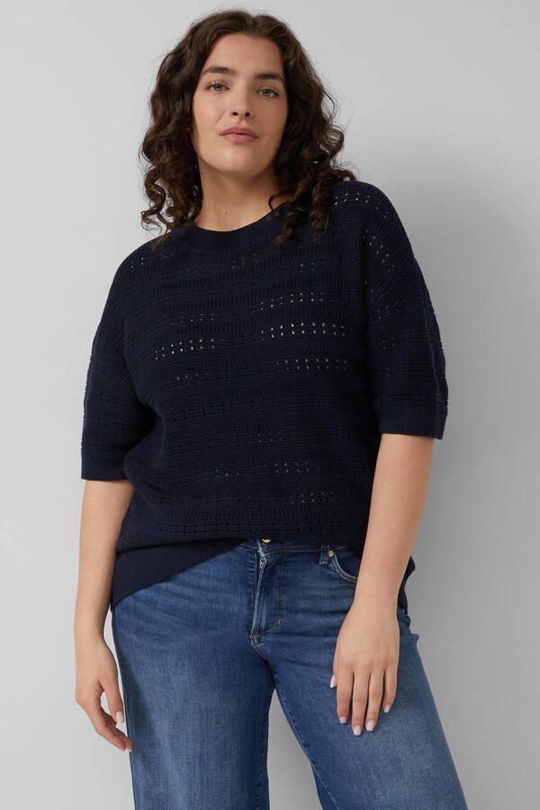 S.Oliver Curve pullover donkerblauw