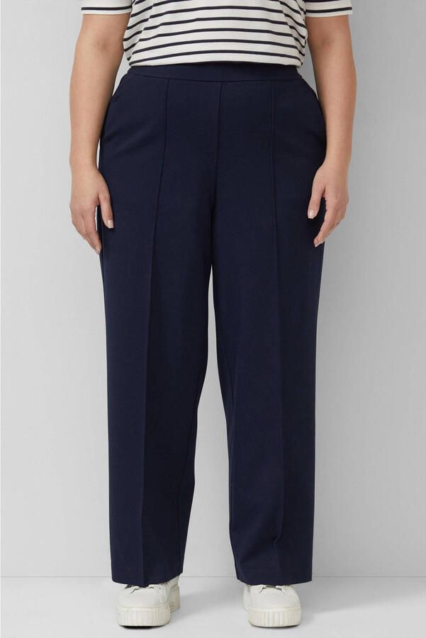 S.Oliver Curve regular high waist broek marineblauw