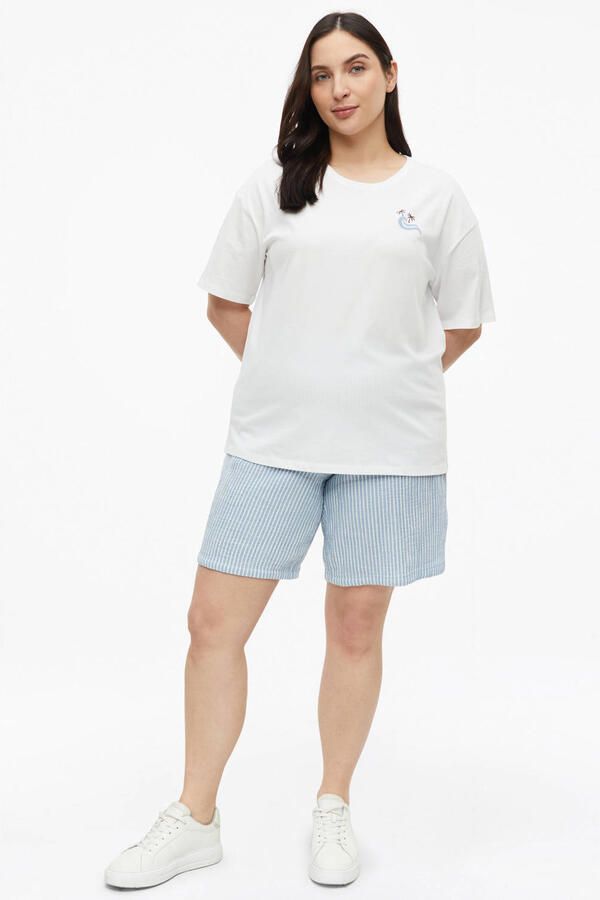 S.Oliver Curve regular waist straight leg korte broek Plus Size lichtblauw - Foto 2