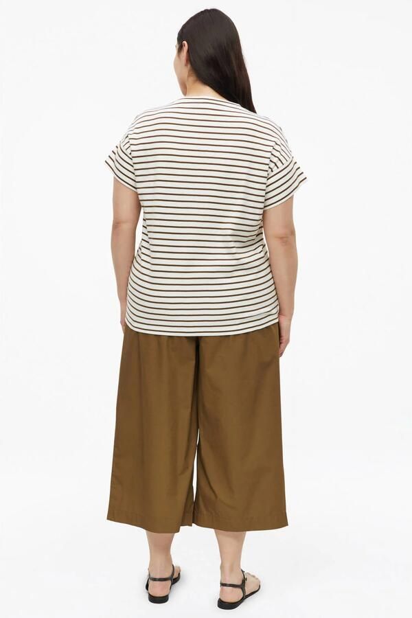 S.Oliver Curve relaxed fit gestreept T-shirt Plus Size bruin - Foto 2