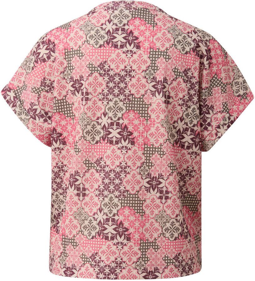 S.Oliver Curve relaxed fit top Plus Size met print roze