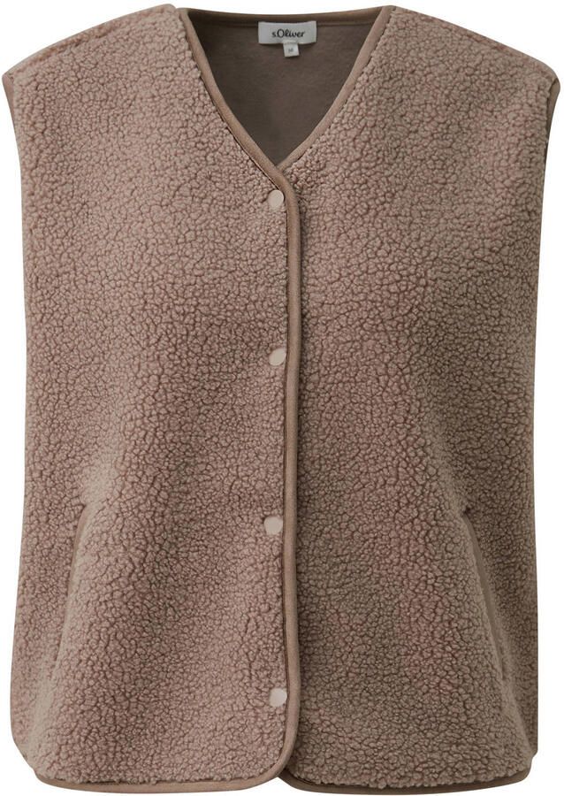 S.Oliver Curve teddy gilet Plus Size taupe