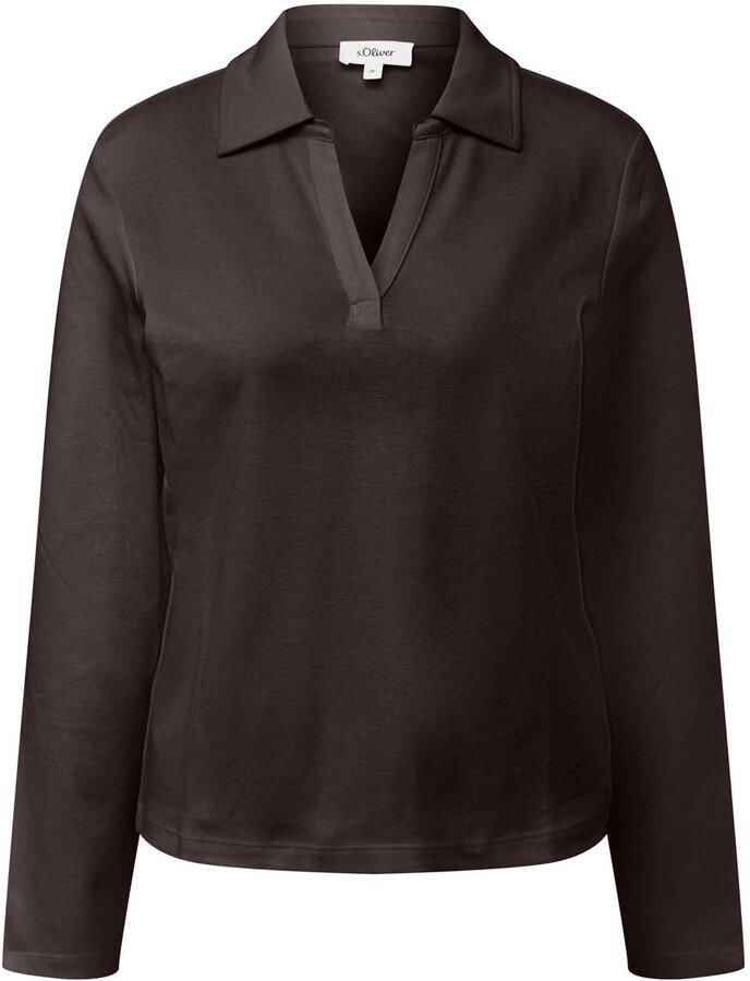 S.Oliver Curve top Plus Size donkerbruin