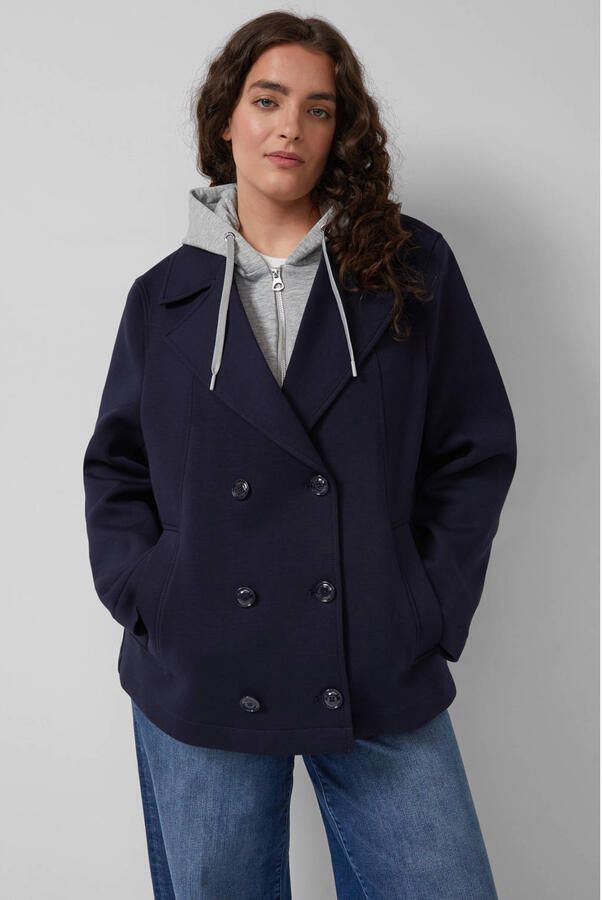 S.Oliver Curve trenchcoat marineblauw