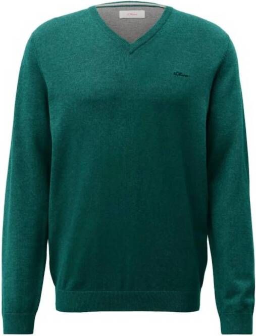 s.Oliver fijngebreide trui met logo groen