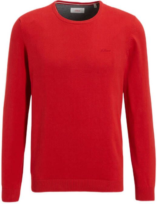 s.Oliver fijngebreide trui met logo rood