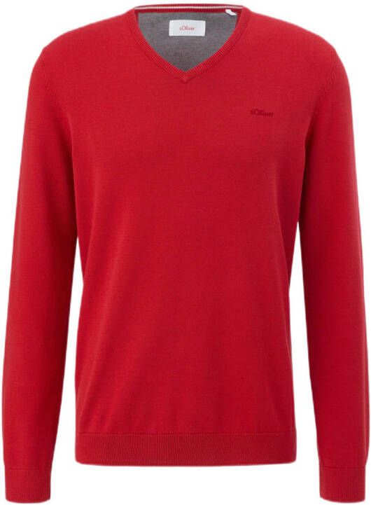 s.Oliver fijngebreide trui met logo rood