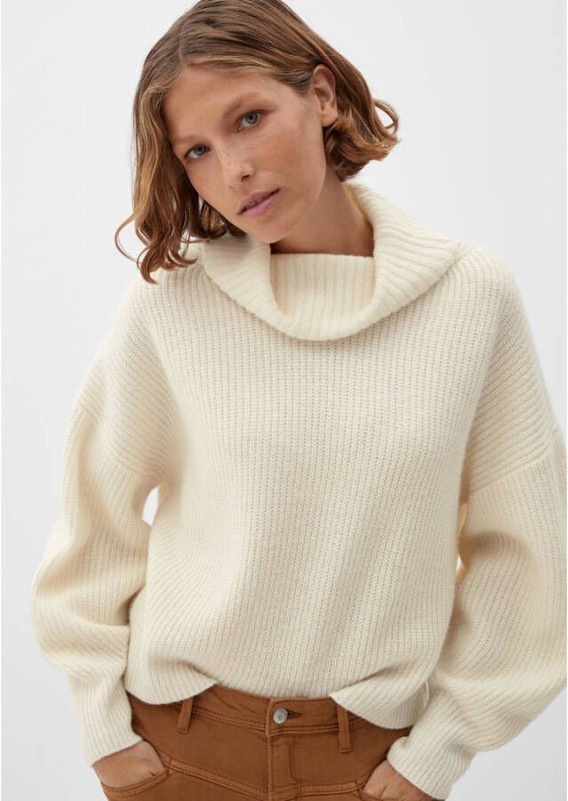 S.Oliver gebreide trui met wol ivoor