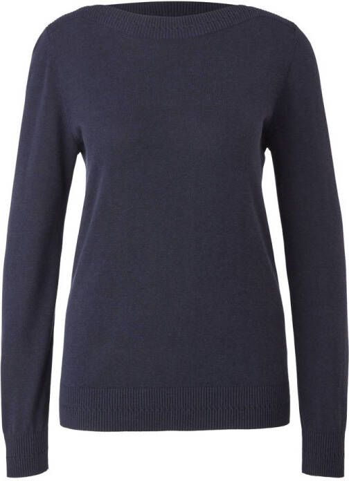 S.Oliver Gebreide trui met decoratieve ribstrook bij de hals