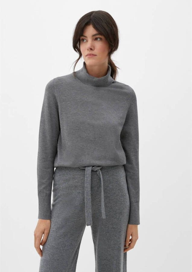 S.Oliver gemêleerde fijngebreide trui grijs