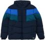 S.Oliver gestreepte gewatteerde winterjas donkerblauw blauw Jongens Polyester Capuchon 152 - Thumbnail 1