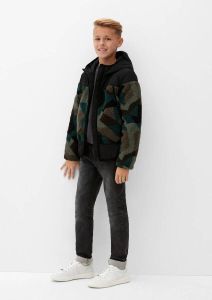 S.Oliver gewatteerde jas met camouflageprint zwart