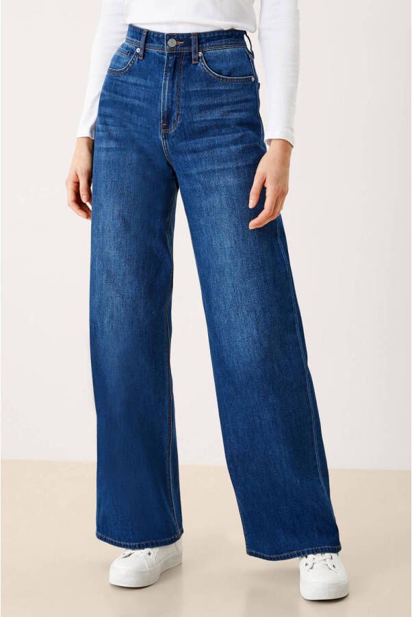 s.Oliver high waist wide leg jeans blauw