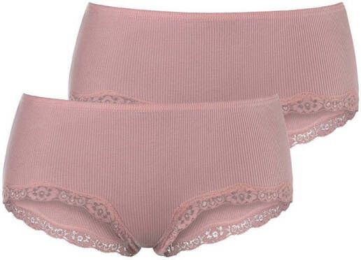 S.Oliver RED LABEL Beachwear Hipster in modieuze ribkwaliteit (Set van 2)