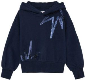S.Oliver hoodie met pailletten donkerblauw