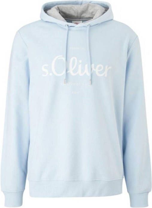 S.Oliver hoodie met printopdruk lichtblauw