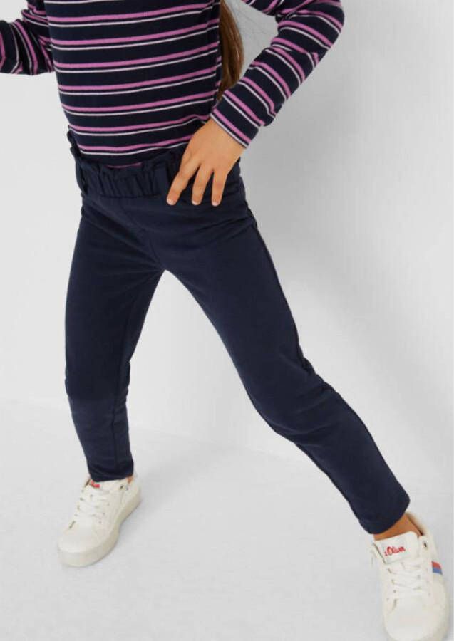 S.Oliver legging donkerblauw Meisjes Stretchkatoen Effen 122