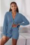 S.Oliver loungevest met ribstructuur blauw - Thumbnail 1
