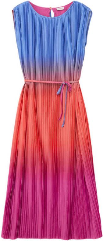 S.Oliver maxi jurk blauw oranje roze